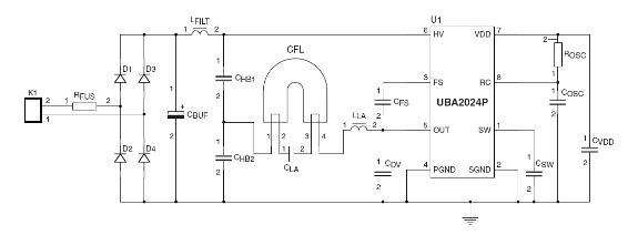  Figura 1 - Circuito simple con lámpara de 18 W
