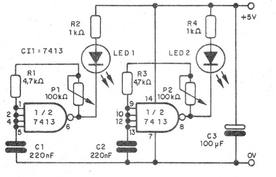    Figura 2 - Circuito completo del intermitente intermitente
