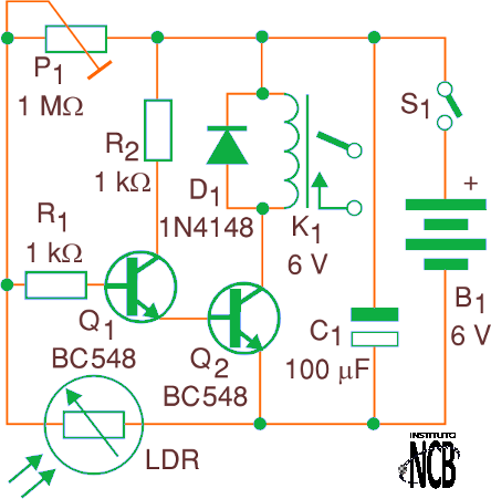 Figura 1 - Diagrama completo del relé fotoeléctrico
