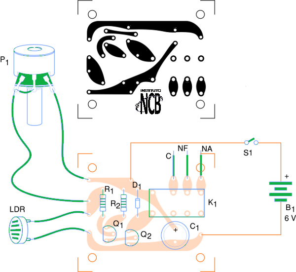 Figura 2 - Montaje en una placa de circuito impreso.
