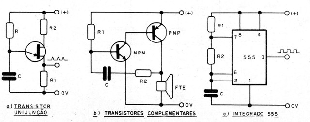 Figura 1 - Osciladores comunes para sirenas
