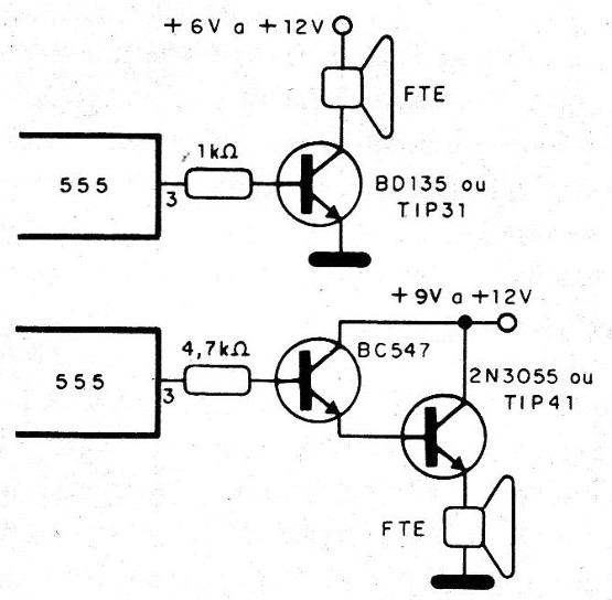Figura 2 - Pasos de potencia para el 555

