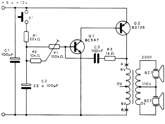 Figura 6 - Sirena con transductores piezoeléctricos
