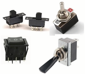 Figura 41 – Tipos comunes de interruptores y llaves
