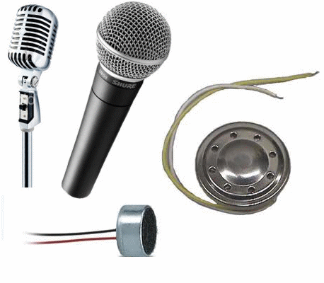       Figura 69 – Algunos tipos de micrófonos y cápsulas
