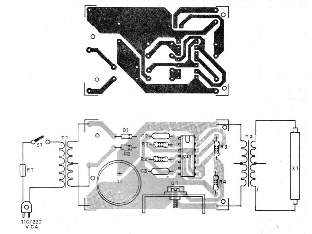  Figura 2 - Disposición de los componentes en la placa
