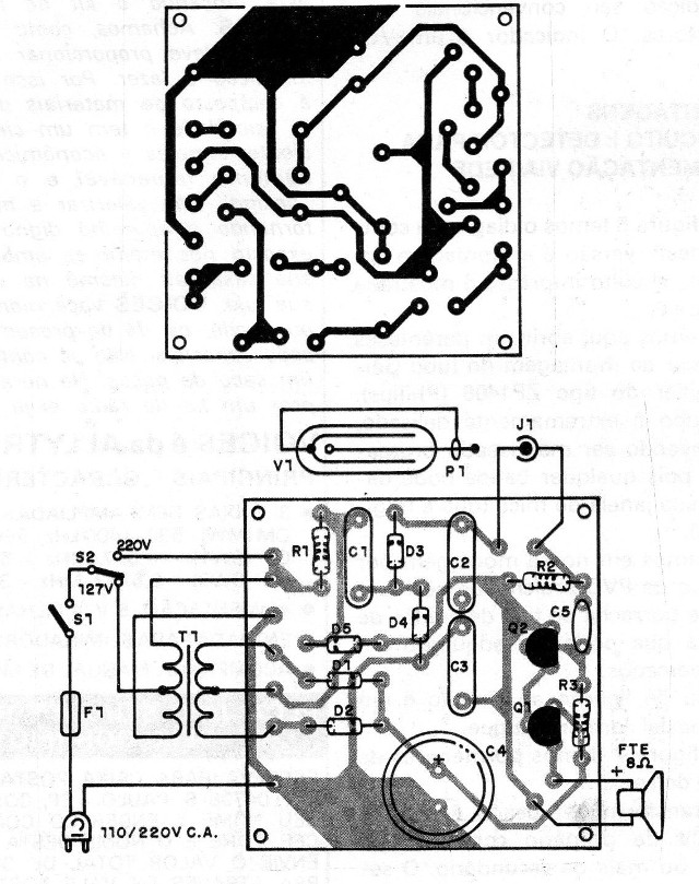 Figura 6 - Placa de circuito impreso para el circuito 1
