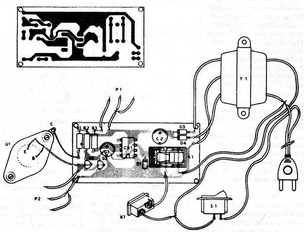  Placa de circuito impreso y detalle de la preparación del sensor a partir del transistor de potencia.
