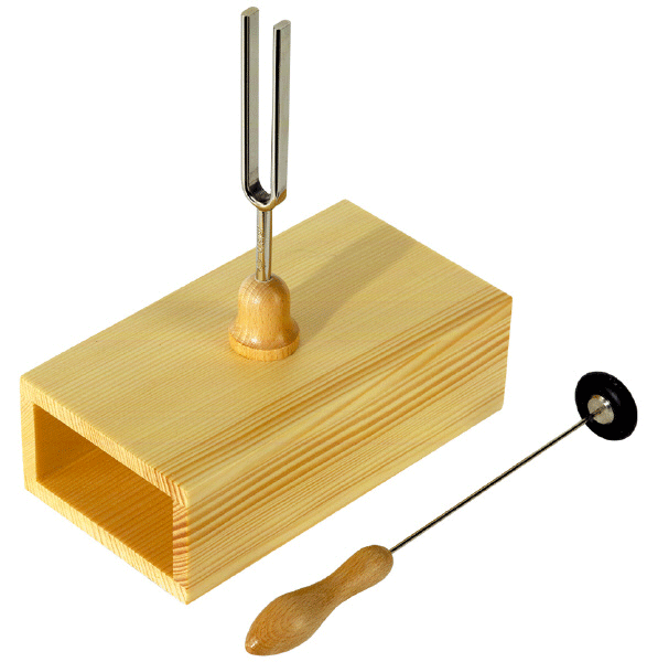 Figura 220 – Diapasón en caja de madera, tales como los utilizados en laboratorios de la física
