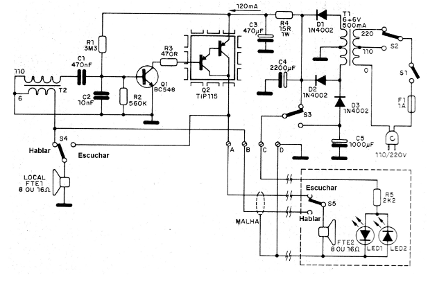 Figura 2 - Diagrama completo del interfono
