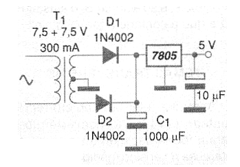 Figura 2 - Fuente de alimentación para el circuito.
