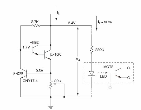 Figura 6 - Fuente de corriente constante para sensor óptico
