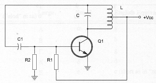 Figura 8 – Oscilador Hartley típico con transistor bipolar NPN.
