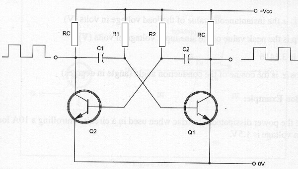 Figura 31 - Multivibrador Astable con dos transistores.
