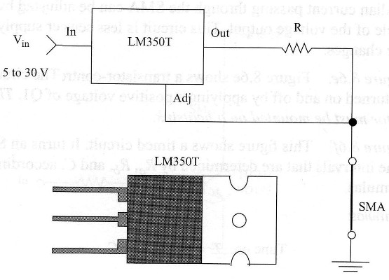 Figura 1 - Fuente de corriente constante utilizando el LM350T
