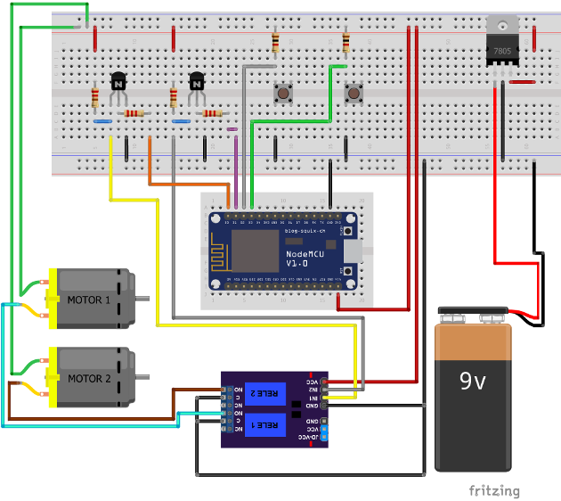 Figura 1 - circuito esquemático del proyecto / demostración de este artículo
