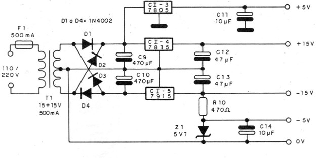 Figura 4 - Fuente de alimentación para el termómetro
Figura 4 - Fuente de alimentación para el termómetro