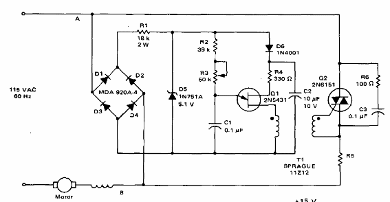 Control de motor con retroalimentación usando Triac 
