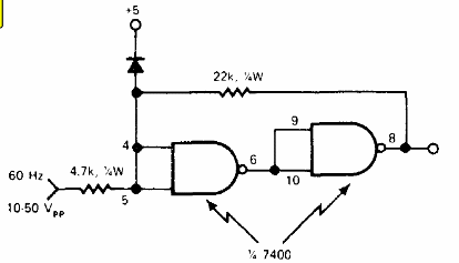 Schmitt Trigger TTL 7400 
