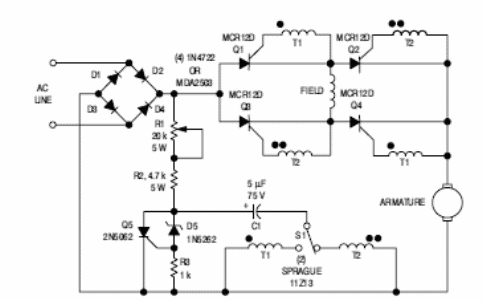 Control de velocidad y dirección para motor universal 
