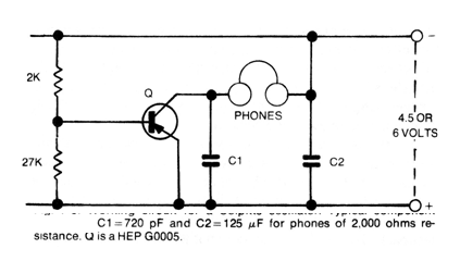 Oscilador de audio con auriculares magnéticos
