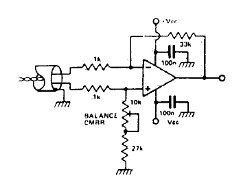 Amplificador equilibrado de micrófono 
