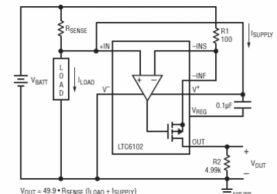 Sensor de corriente LT6102 
