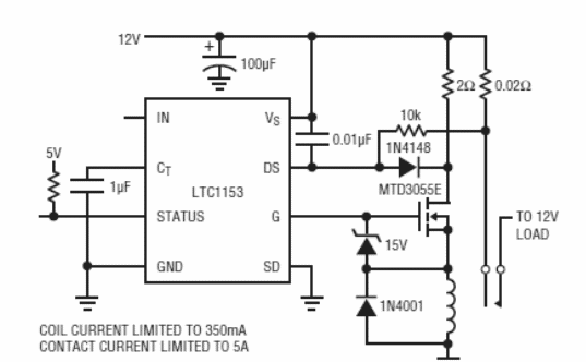 Relé driver com el LTC1153 
