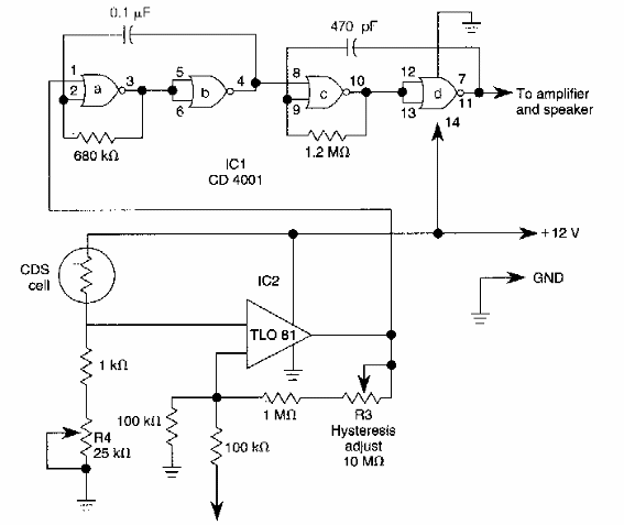 Alarma de luz de histéresis 
