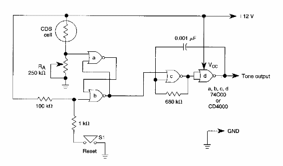 Alarma de luz con salida de tono 
