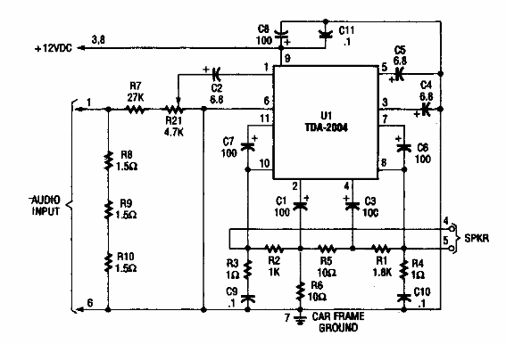 Amplificador de audio para el automóvil 
