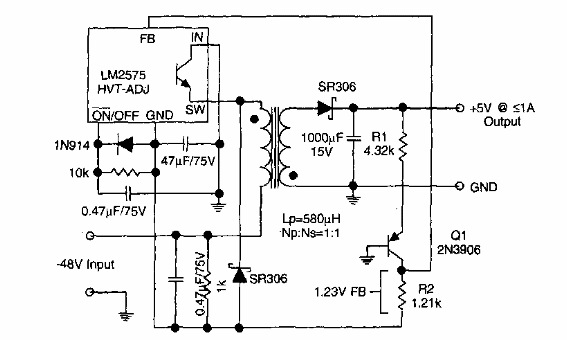 Convertidor de 48 a 5 V 
