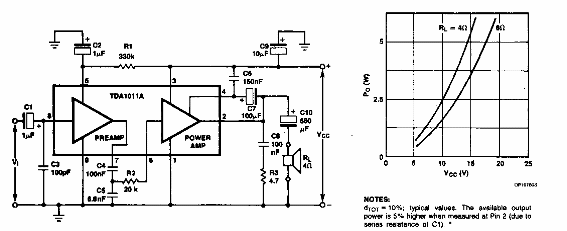 Amplificador de 2 a 6 W 
