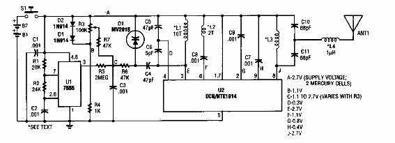 Transmisor de control remoto modulado 
