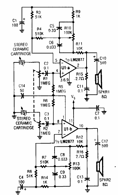 Preamplificador estéreo con control de tono 
