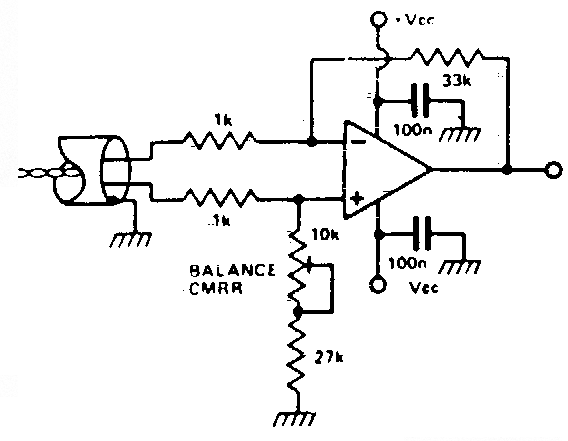 Amplificador balanceado para micrófono 
