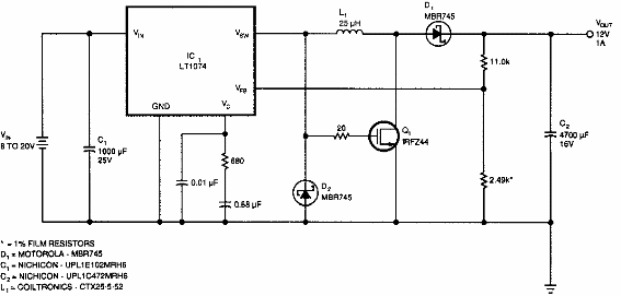 Regulador de 12 V con 1 A 
