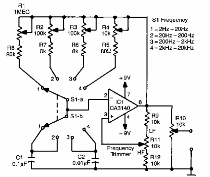 Generador rectangular de 4 décadas CA3140 
