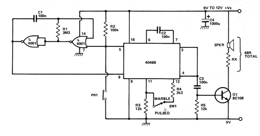 Sirena modulada CMOS 4046 
