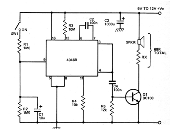 Sirena CMOS con PLL 4046
