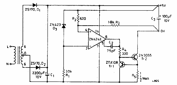 Fuente de 5 V con 500 mA 
