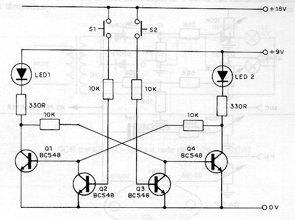 Biestable con transistores 
