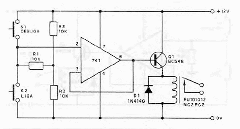 Biestable 741 Sin fuente simétrica
