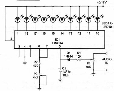 Bargraph de LED con LM3914 
