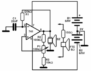 Oscilador de audio com el 741 
