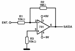 Amplificador 741 com Ganancia 100 
