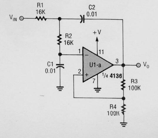 Filtro de 1 kHz con acoplamiento CC
