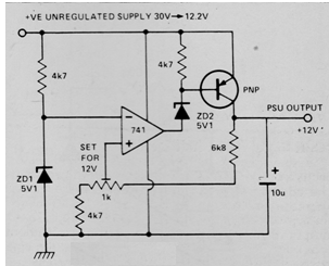 Regulador 12 V con 741 
