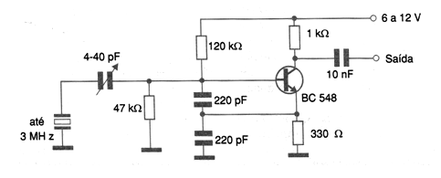 Oscilador hasta 3 MHz (1 transistor) 
