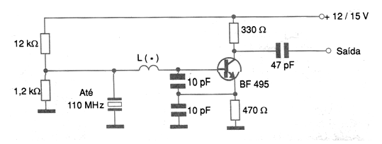 Oscilador hasta 110 MHz (1 transistor) 
